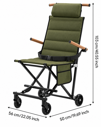 Portable Folding Chair for Seniors with Wheels
